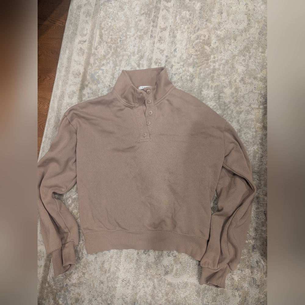 Z Supply Taupe Cropped Pullover